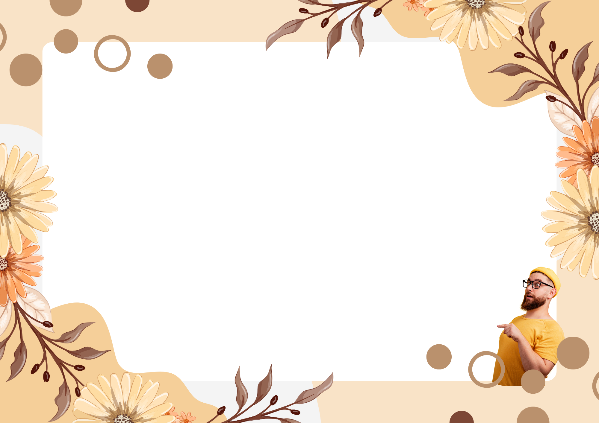 Bej Kahverengi ve Turuncu Çiçekli Basit A4 (Yatay).png